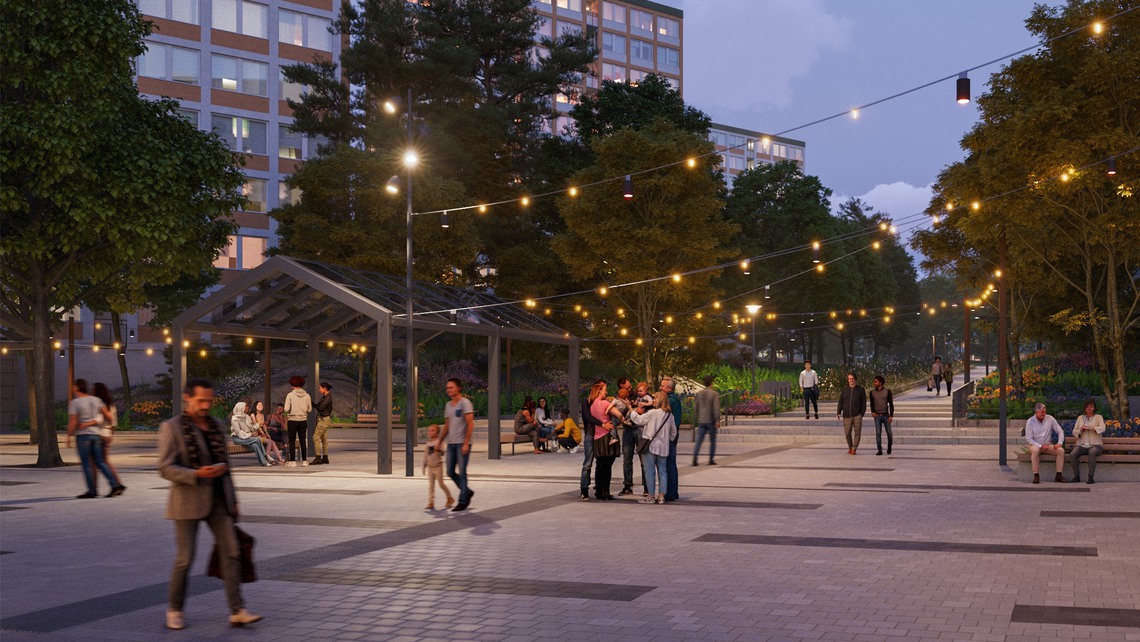 Illustrationen visar nya Mörbyplan